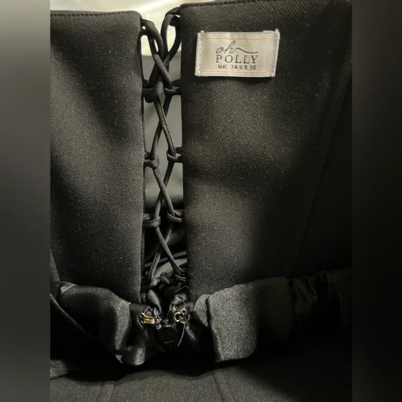 Oh Polly Corset Tulle Mini Dress in Jet Black ballet-inspired mini dress - Picture 6 of 10